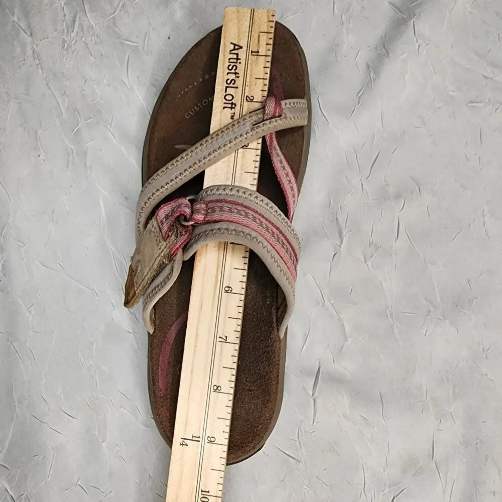 Abeo Womens Topanga Sandals Size 8 Gray Pink Comfort Strappy Beach - Picture 5 of 5